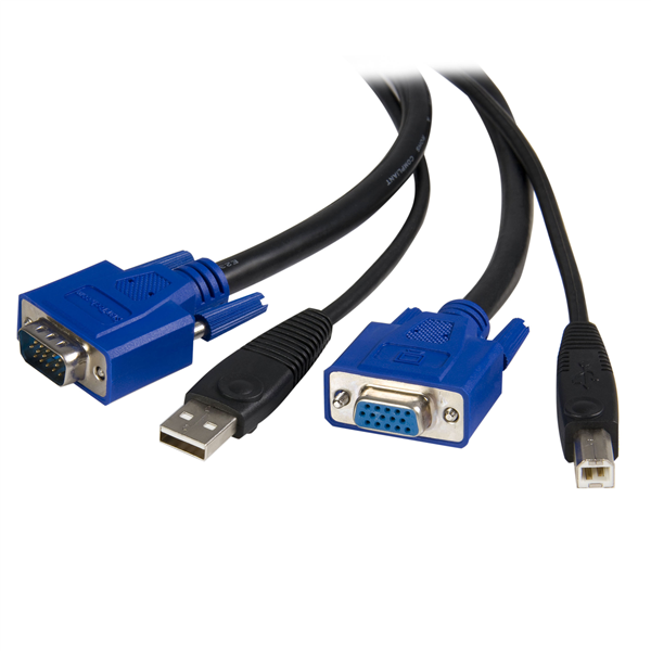 6ft USB VGA 2in1 KVM Cable for any computer equipped with a USB Keyboard and Mouse