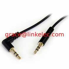 China Right angle TRS cable,90 degree 3 pole 3.5mm stereo plug video cable extension supplier