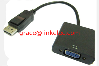 China DisplayPort to VGA Adapter Cable, DisplayPort Male to HD15 Female 6 inches supplier
