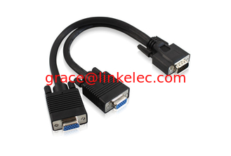 China 28AWG 1 male to 2 female VGA splitter cable for TV, computer, PC, Projector supplier