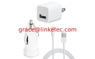China USB AC Wall Charger and Car Charger+Data Cable for Apple iPod Touch iPhone4 4S 4G white supplier