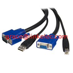 China 6ft USB VGA 2in1 KVM Cable for any computer equipped with a USB Keyboard and Mouse supplier