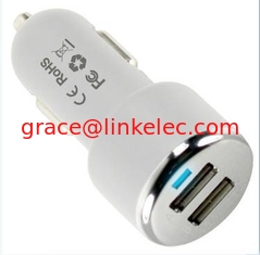 China 5V 2.1A Dual USB car Charger For iPhone 5 iPhone 4S 4 wite supplier