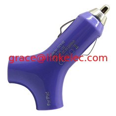 China Y shape style Dual USB 2port Car Charger Adapter for The New iPad 3 2 iPhone 5 Blue supplier