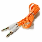 3 Foot Orange Flat 3.5mm Auxiliary Audio Connector Cable