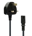 BS Certificated Power Cord UK Plug to Figure 8 Fig of 8 Lead Cable C7 5m
