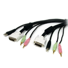 6 ft 4 in1 USB DVI KVM Cable with Audio and Microphone