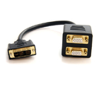 1 ft DVI-I Analog to 2x VGA Video Splitter Cable M/F