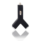 Cigarette lighter socket car charger stylish YShape style charger3.1A dual USB2port Black