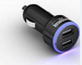 5V2.1ANew Mini Dual USB Car Power Quick Charger Charging Auto Adapter Blue LED Light Black supplier