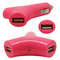Y shape style Dual USB 2port Car Charger Adapter for The New iPad 3 2 iPhone 5 Pink supplier