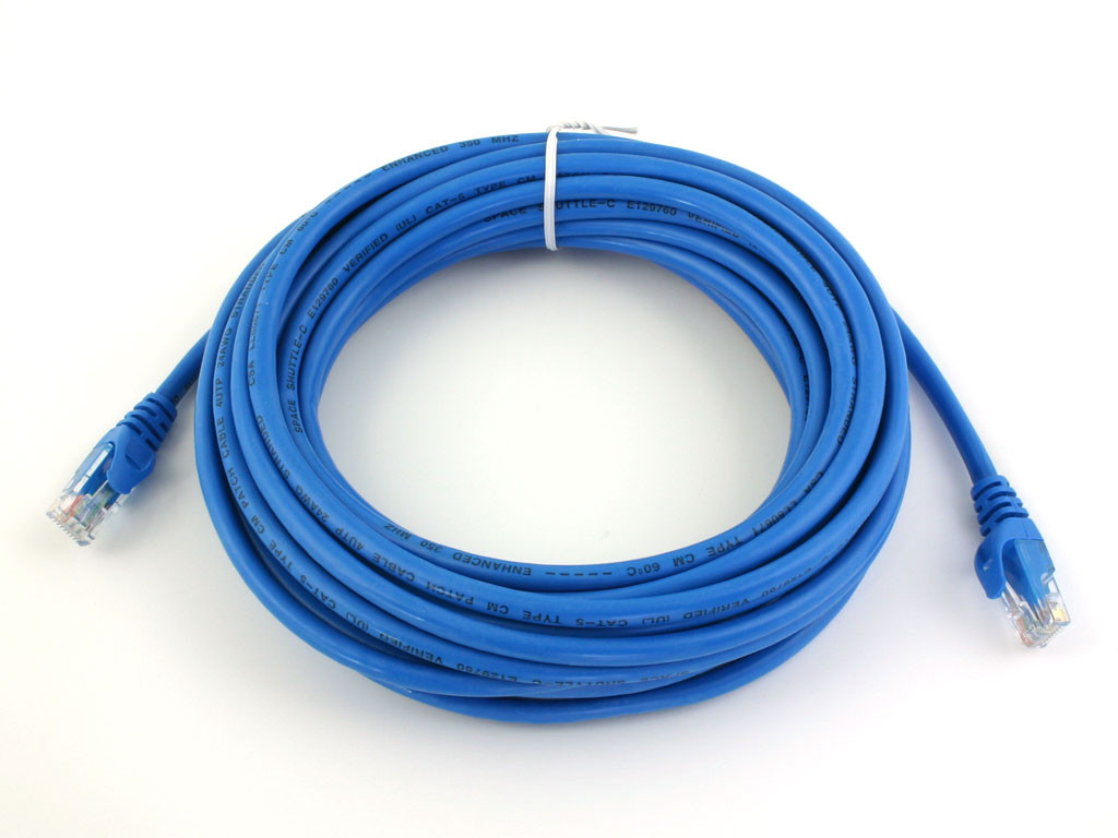 25 foot Cat5e Patch Cables Stranded Conductors, Snagresistant RJ45