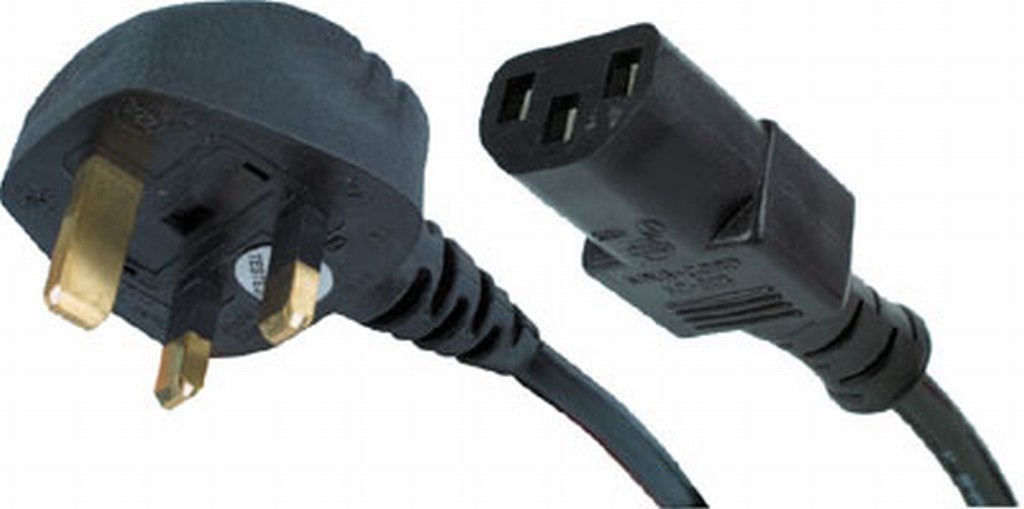 Power Cord UK Plug to IEC Cable (kettle style lead) C13 5m Power cord cable