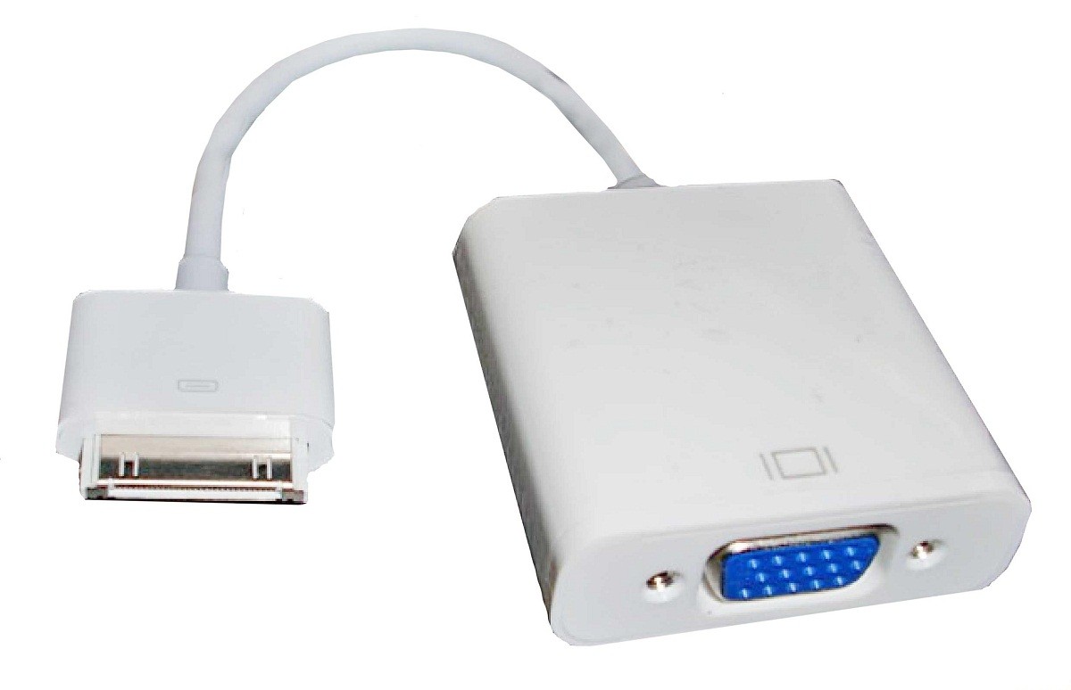 Ipad to VGA adaptor for iphone 4 ipad white color support HD1080P