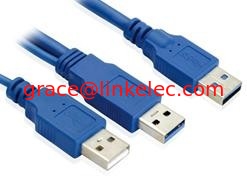 China USB3.0 Y cable,male to male 1m supplier