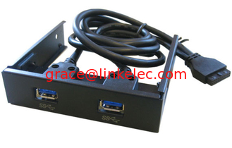 China Front Panel Bay USB3.0 Internal Adaptor, Internal USB 3.0 2port Front Panel with 20-pin supplier
