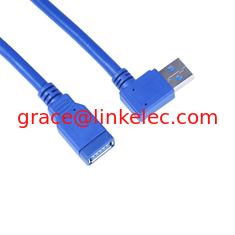 China 30CM 1FT USB 3.0 A Male Plug to A Female Right Angle Jack Extension Cable Cord supplier
