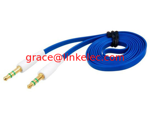 China 1.0 m 3.5 mm Port Audio Flat Extension Cable (Blue) supplier