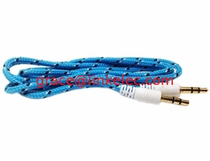 China 1m length nylon braided 3.5mm aux audio cable supplier