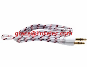 China hot sales fashion design OD4.0 nylon braided 3.5mm car aux audio cable, 3.5mm nylon audio supplier