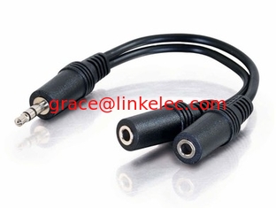 China 6&quot; 3.5mm to 2X3.5MM splitter audio cable supplier