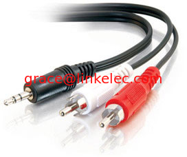 China High quality dc3.5 to 2rca cable(3.5mm male stereo jack to 2 male rca plugs cable ) supplier