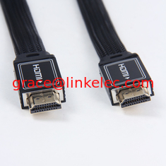 China Flat HDMI cable with Various Kinds of Nylon Braid Shielding black color supplier