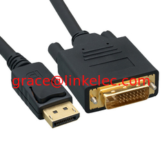 China DisplayPort to DVI Video Cable, DisplayPort Male to DVI Male, 3 foot supplier