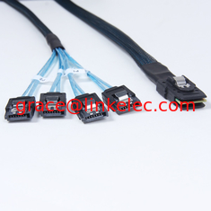 China Mini SAS 36p to 4 SATA 7P in blue Internal SATA Cable ,sata with latch supplier