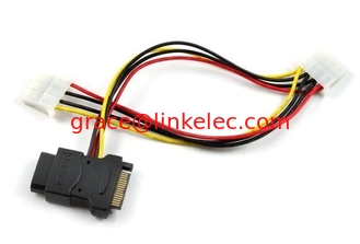 China SATA 15pin power to 4pin Molex + 4pin power,New generic 4Pin IDE cable supplier