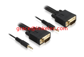 China High speed VGA+ 3.5mm Cable VGA to 3.5mm Audio Cable,VGA+3.5mm Stereo Audio Cable supplier