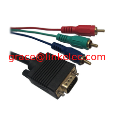 China gold plated VGA to 3RCA AV Audio Video M/M Cable, vga 3rca cable supplier