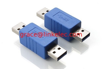 China Portable USB 3.0 converter adapter,USB3.0 AM TO AM Adapter 180degree adapter supplier