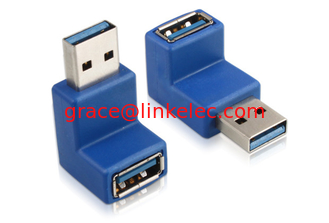 China new angle 90 degree USB 3.0 adapter, USB A male to A female adapter supplier