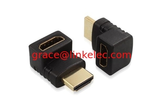 China 90 degree hdmi gold plated adapter,up angle hdmi male to female adapter supplier
