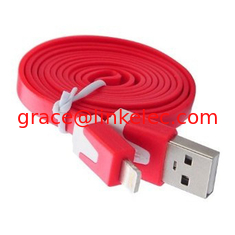 China Dual Color Noodle USB Cable Sync Flat Data Charger Cable for iPhone 2G3G4G4S iPad red supplier