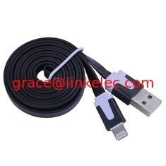 China Dual Color Noodle USB Cable Sync Flat Data Charger Cable for iPhone 2G3G4G4S iPad black supplier