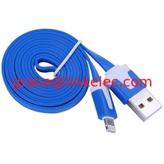 China Dual Color Noodle USB Cable Sync Flat Data Charger Cable for iPhone 2G3G4G4S iPad blue supplier