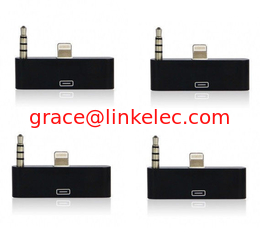 China colorful 30pin to 8 Pin AUDIO ADAPTERS converter for iPhone 5 5s 5c Itouch Nano 7 Black supplier