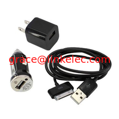 China USB AC Wall Charger and Car Charger+Data Cable for Apple iPod Touch or iPhone4 4S 4G Black supplier
