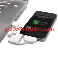 China Brand New Fun &amp; Discreet Keyring USB Sync and Charge data cable for iPhone iPod iPad white supplier