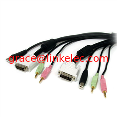 China 6 ft 4 in1 USB DVI KVM Cable with Audio and Microphone supplier