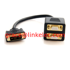China 1 ft DVI-I Analog to 2x VGA Video Splitter Cable M/F supplier
