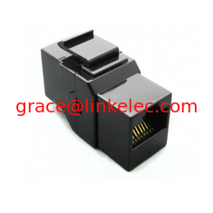 China Cat6 RJ45 Inline Coupler with Keystone Latch jack Black Joiner Gigabit Ethernet Network supplier