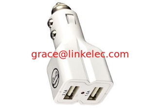 China CoverBot DUAL USB 3.1A 15w High Output Car Charger WHITE with Heavy Duty Socket Connector supplier