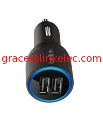 China Belkin 2port USB Car Charger mini Car Charger 2.1 A 10W Blu-ray USB Charger Black supplier