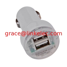 China Dual USB LED DC Car Charger 2.1 Amp 1A Auto Adapter COLOR CHOICE For LG G2 White supplier