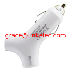 China Y shape style Dual USB 2port Car Charger Adapter for The New iPad 3 2 iPhone 5 white supplier