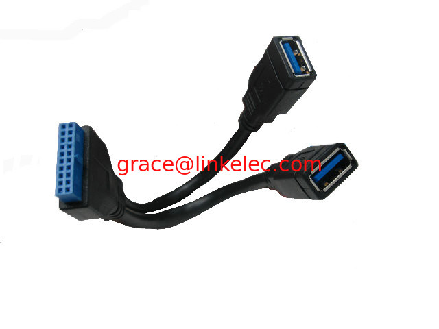 Main board 20pin to USB3.0 2 ports converter USB 3.0 20P -2AF CABLE