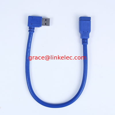 30CM 1FT USB 3.0 A Male Plug to A Female Right Angle Jack Extension Cable Cord supplier